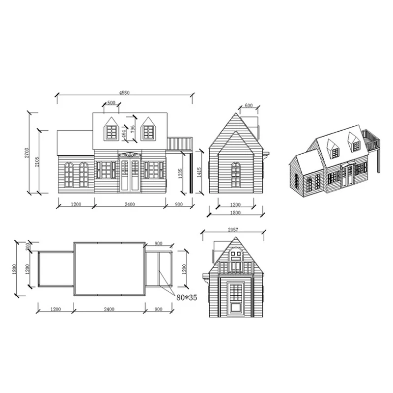 Backyard Waterproof Kids Small Wooden House Outdoor Playhouse Eco-friendly Solid Wood Playhouse