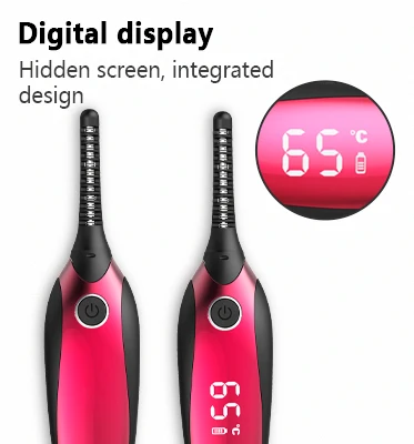 Cheap Free Shipping Eyelash Small Mini Custom Portable Pink Black Electric Hot Heat Heated Eye Eyelash Lash Curler With Comb