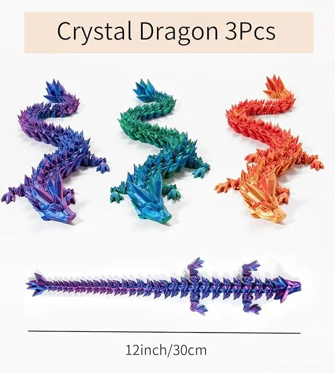 Custom Multicolor 30/45/60 cm Movable Articulated Crystal Dragon Egg Fidget toy For Desktop decorations