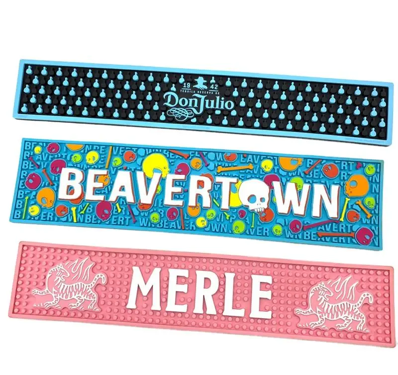 Мягкий гибкий коврик из ПВХ с тиснением логотипа нескользящий легко очищенный сливной