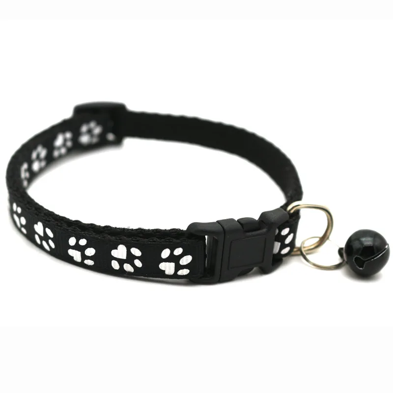 Manufacturer wholesale multi-colors nylon paw print adjustable cat collar