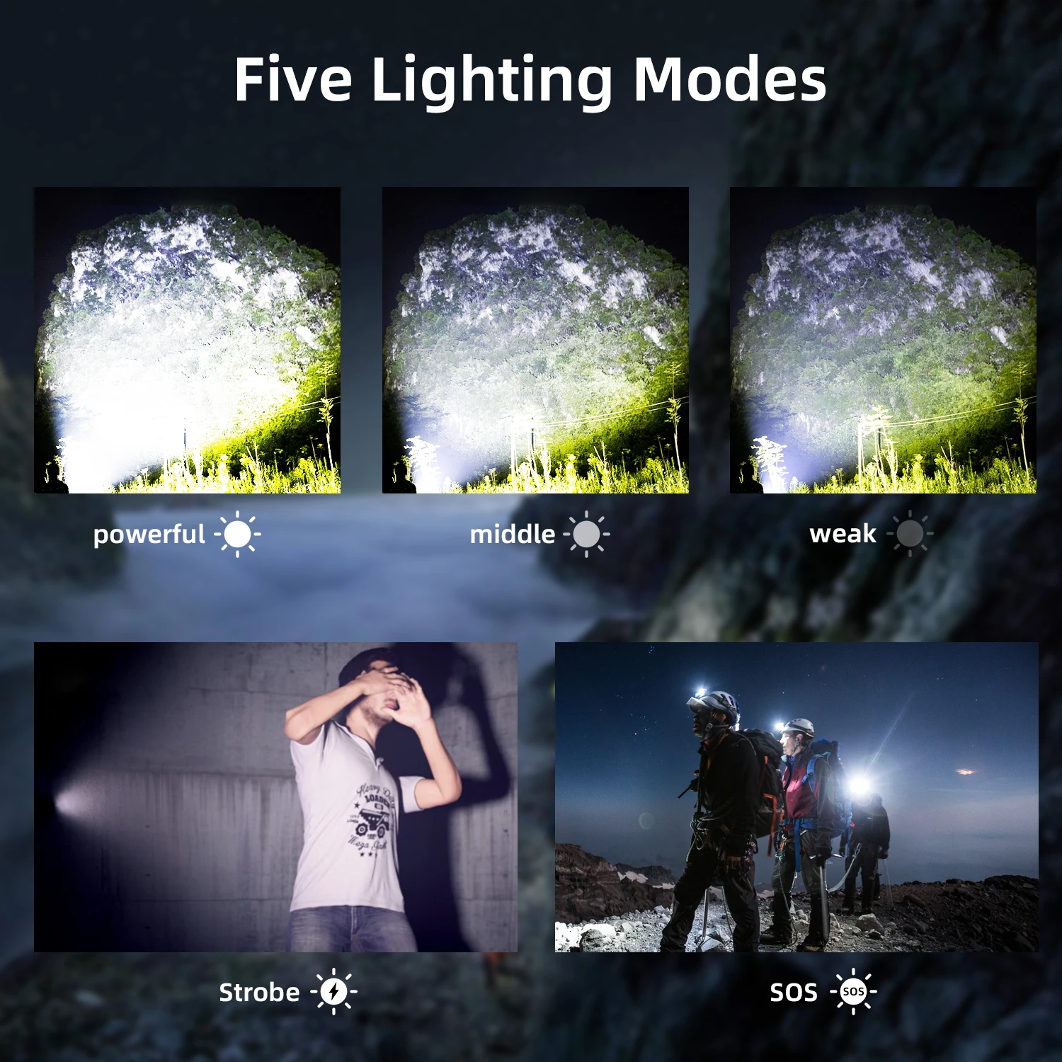 Rechargeable 100000 Lumen Waterproof LED Flashlight 36*LED Light Beads most strongest flashlight with highest lumens combination