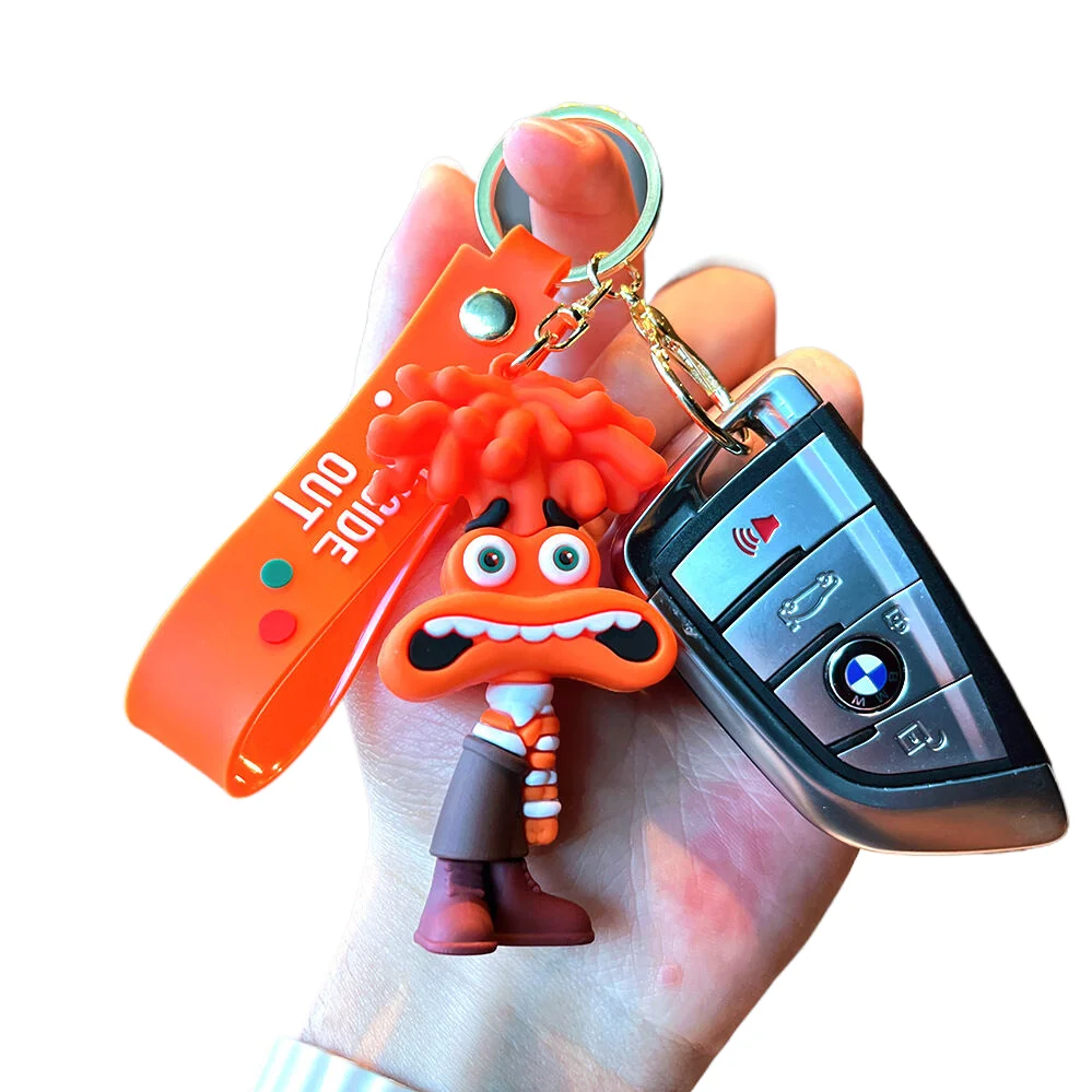 Comedy Fantasy Adventure Animated Movie Inside Out 2 Toy Keychain Promotional Wholesale Silicone PVC Anime KeyChains Accessories