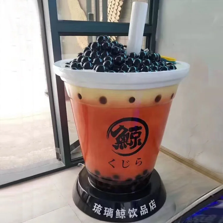 Cartoon Milk Cup Model Sculpture For Coffee Shop Decoration