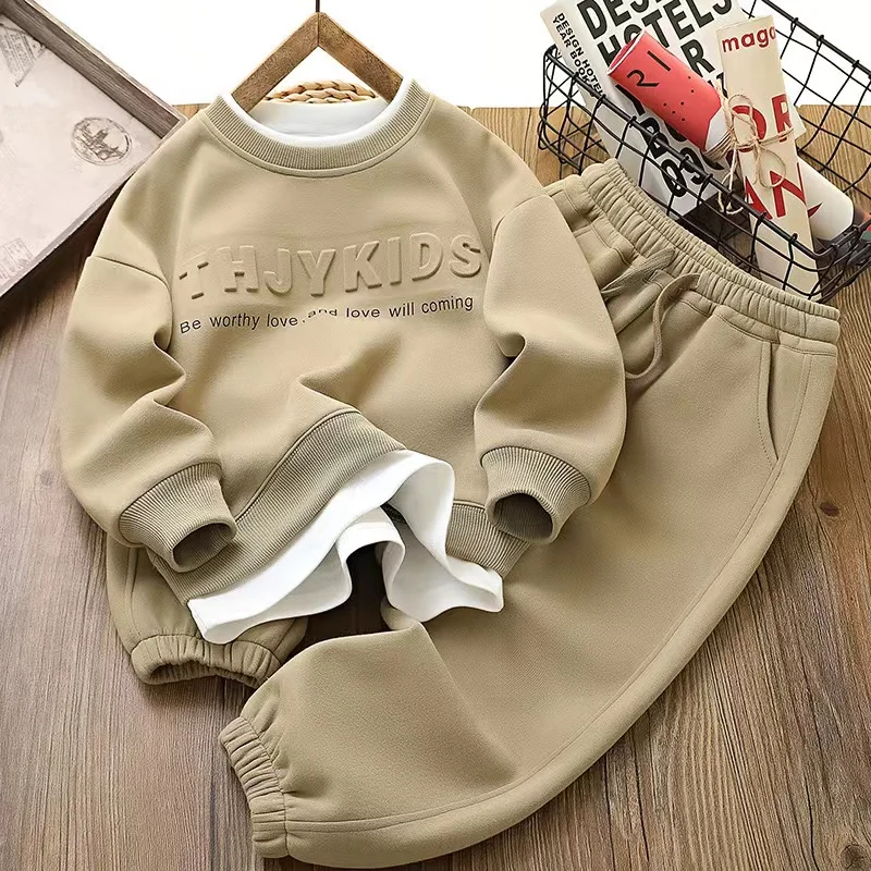 Child Sweatshirt And Pants Suit Kid Kids Sets Two Piece  Winter Clothing Sets Tracksuit Sweatshirt With Sweatpants 2 Piece