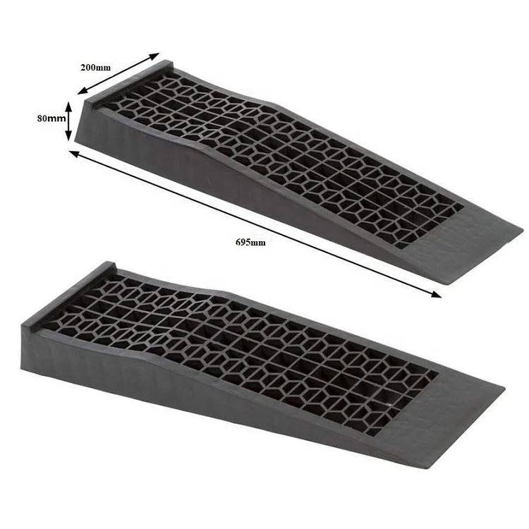 Vehicle 2 Pieces Plastic Car Ramps Low Lift Rising Car Ramp