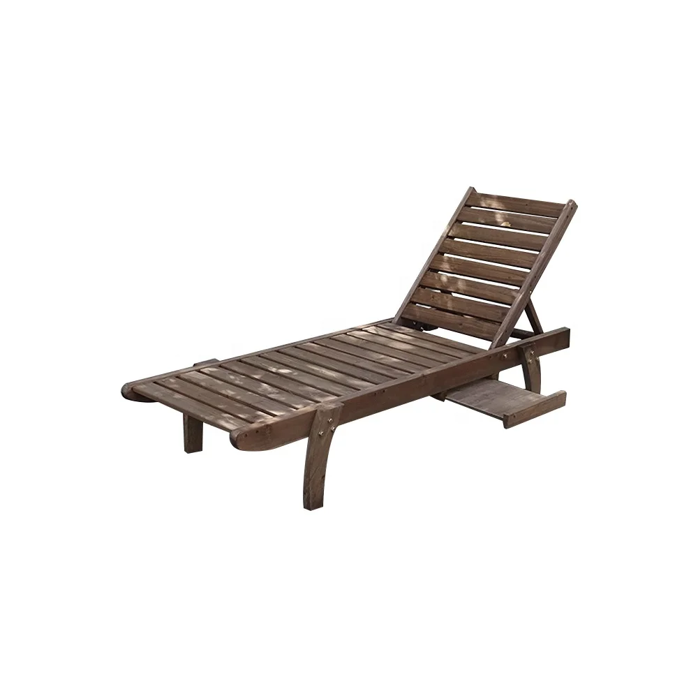 Chinese manufacturer supply outdoor sun bed pool garden wooden swimming pool sun bed
