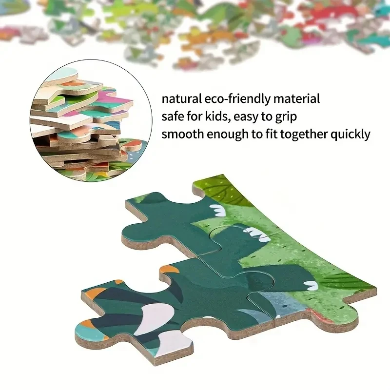 5-in-1 Dinosaur Jigsaw Puzzles With Iron Storage Box For Boys Girls Children Christmas Holiday Gifts
