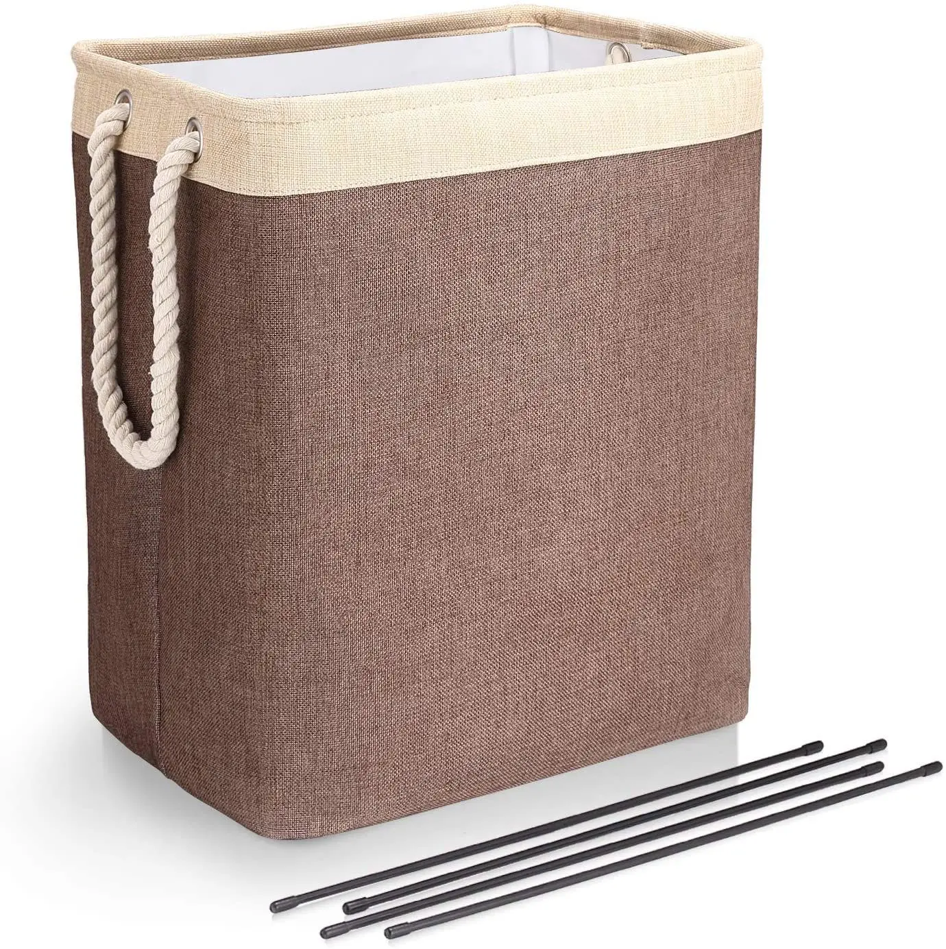 Cheap Wholesale Custom Logo Square Linen Stitching Dirty Laundry Basket Storage Bucket Foldable Laundry Basket