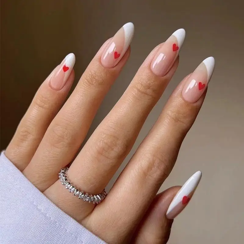 Valentine Luxury Short Gel Custom Acrylic False Nails Press on Nails Wholesale En Gros Artificial Fingernails