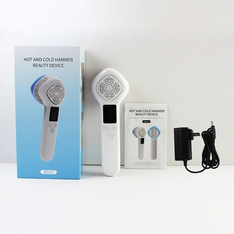 2025 facial home devices trending Large Ice-Hammer Facial Beauty Instrument Device Cold Hot Face lifting face massager