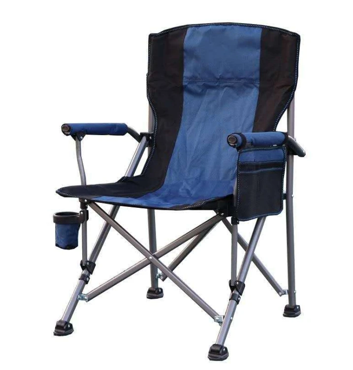 Outdoor Folding Chair Portable Easy Side Pocket Cup Holder Director Chair Self-driving Tour Camping Picnic BBQ Fishing Chair