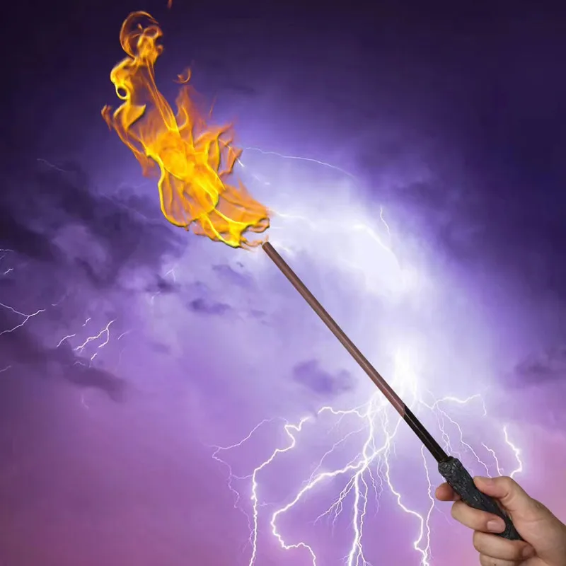 Halloween Party Harry Wizard Potter Cosplay Magic Wand Fire real flames and shoot fireballs Halloween Stick Wands (1600634524279)