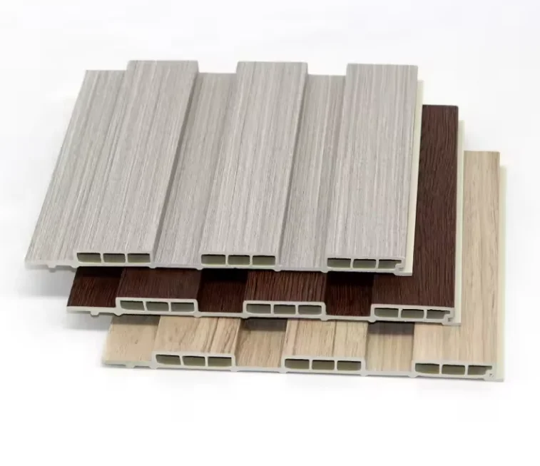 PVC wood composite WPC Fluted Wall Panels interior decorative Board Building Facades Cladding WPC wall panel for decor hot sale
