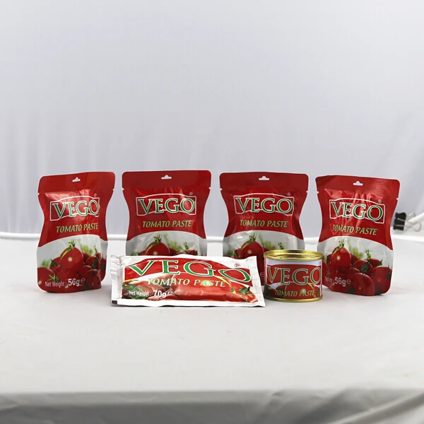 Sachet tomato flat sachet tomato paste with 50g 56g 70g sizes