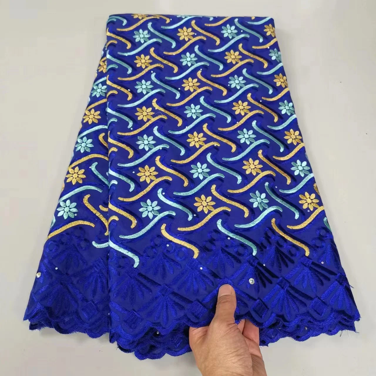 African Lace Fabric Embroidery Fabric 100 Cotton Embroidery lace Small Diamonds Ethnic Style African Lace