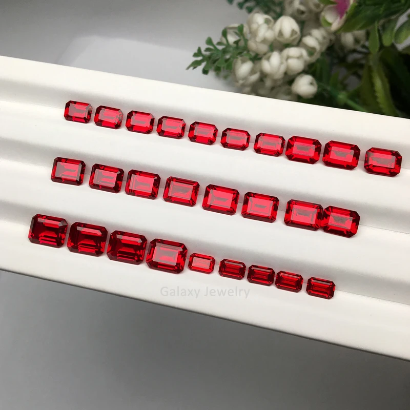 Wholesale Lab Grown Loose Gemstone Emerald Ruby Pigeon Blood Red Synthesis Created Emerald Ruby for Jewelry Making