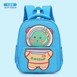 Hot Sale Kids Backpack Cartoon Dinosaur Print Pattern Cute Sky Blue School Bags For Girls Boys
