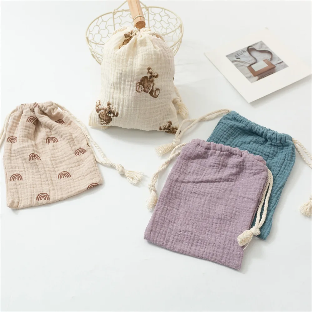 100% Organic Muslin Cotton Maternity Hospital Bag Newborn Baby Mum To Be Birthing Dauze Cotton Diaper Nappy Bag for Baby Gifts