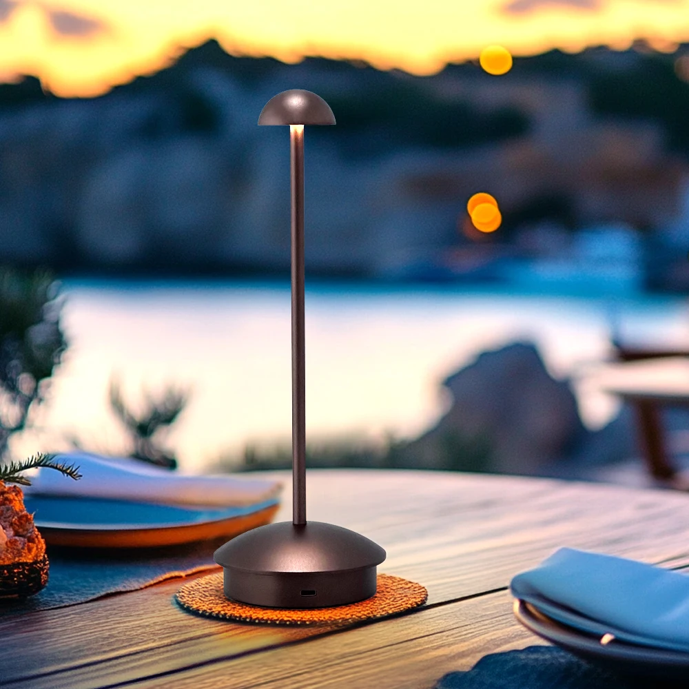 New Pattern Mushroom Table Lamp 2700K Home Decor Portable Light Cordless Restaurant Led Rechargeable Table Lamps Wireless Light