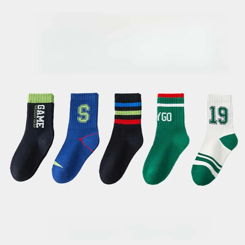 Autumn Winter Trend Breathable Cotton Baby Dress Socks for Boys Wholesale Cartoon Tube Design Knitted Dress Socks for Kids