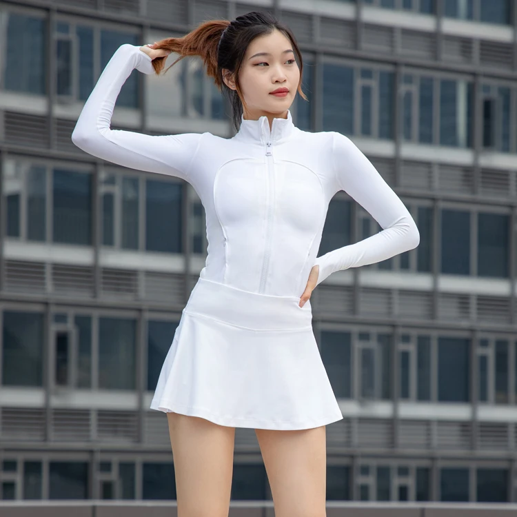 Custom Ladies Golf Turtleneck Skirt Sportswear Two Piece Women Suit Dress Outfits Pockets Design Tennis Sportswear