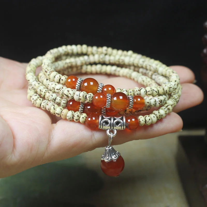 CLBX Star Moon Bodhi Piece Beads Mini Multi Loop Hand Chain Bracelet Star Moon Bodhi Seed Art Play Beads Buddha Beads Wholesale