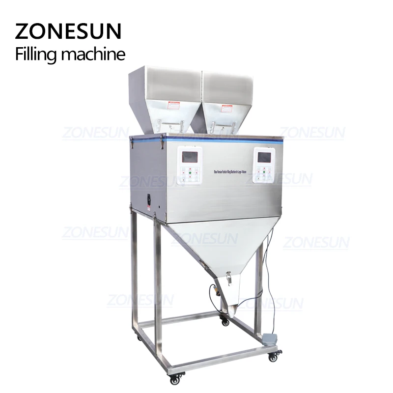 ZONESUN DL-5000D с двойной головкой Вибрация кофе в зернах пакетик для чая порошка полуавтоматическая машина