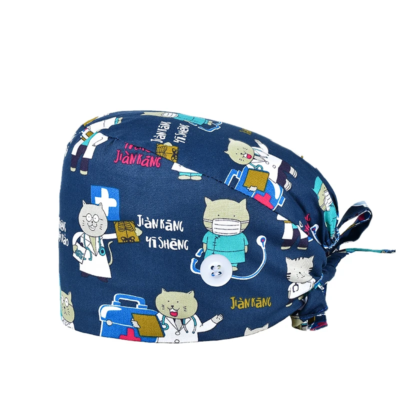 200 kinds Adjustable medical America national pattern cartoon Pet hospital heart surgical doctor cap Surgeon Hat