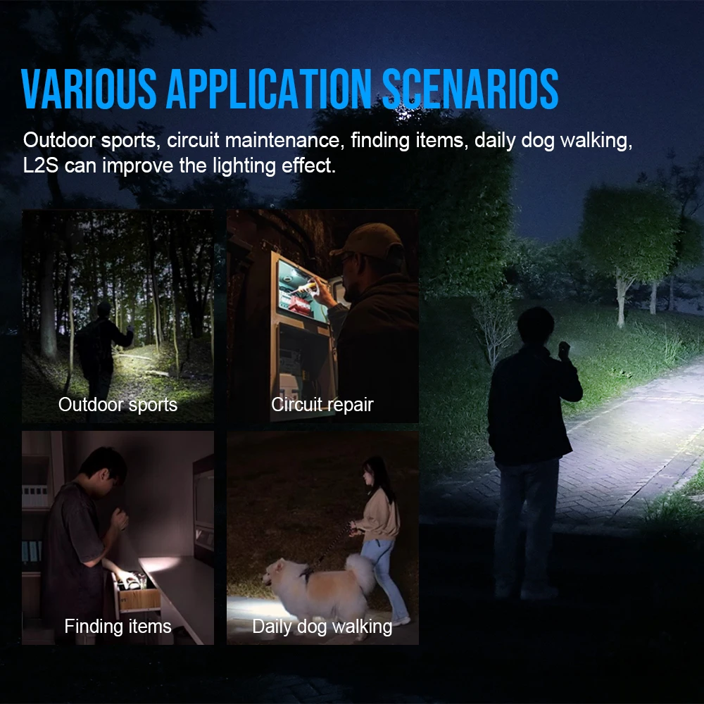 TrustFire L2S Tactical flashlight 1050Lumens IPX6 Waterproof 14500 USB C Potable Torch Flashlight