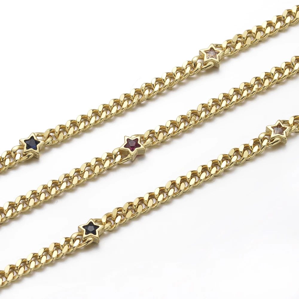 Cliobeads Wholesale DIY Jewelry Accessories Gold Plated Rhinestone Brass Chain