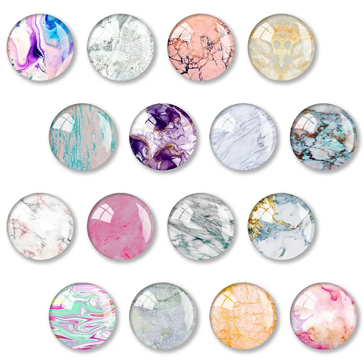 Glass Refrigerator Sticker Circular Creative Personalized Crystal Magnet Round Glass Refrigerator Magnet