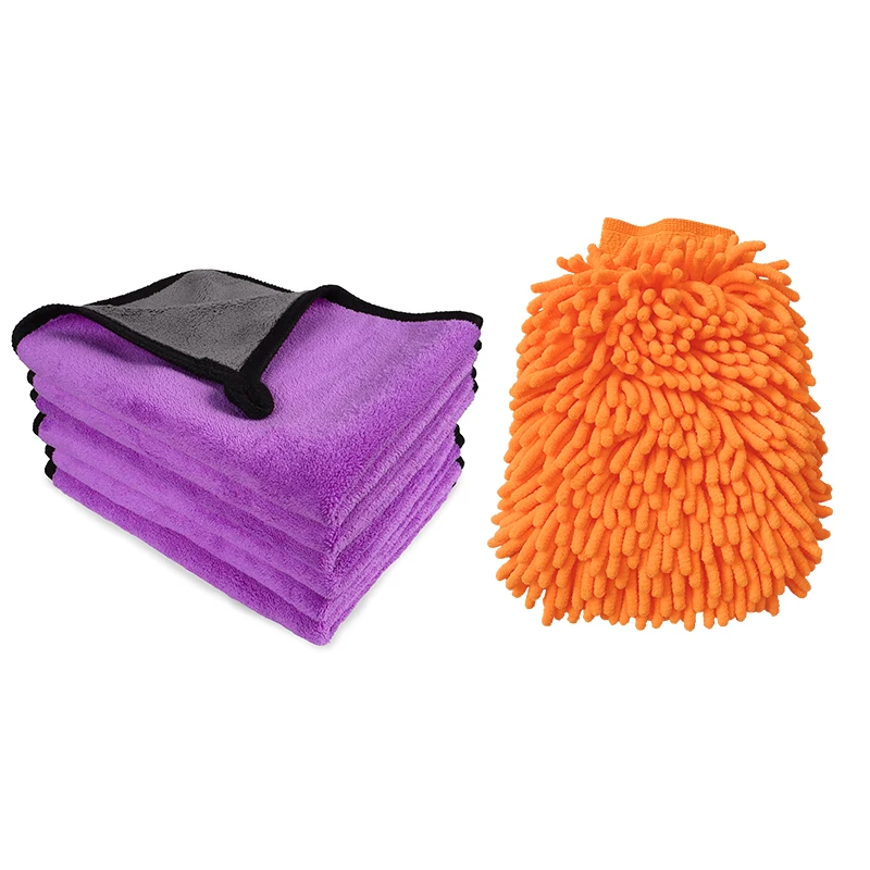 Orange Microfiber Gloves Reusable Washable Cleaning Gloves Mittens for Cleaning Car Blinds Lamps and Small Hard to Reach Corners