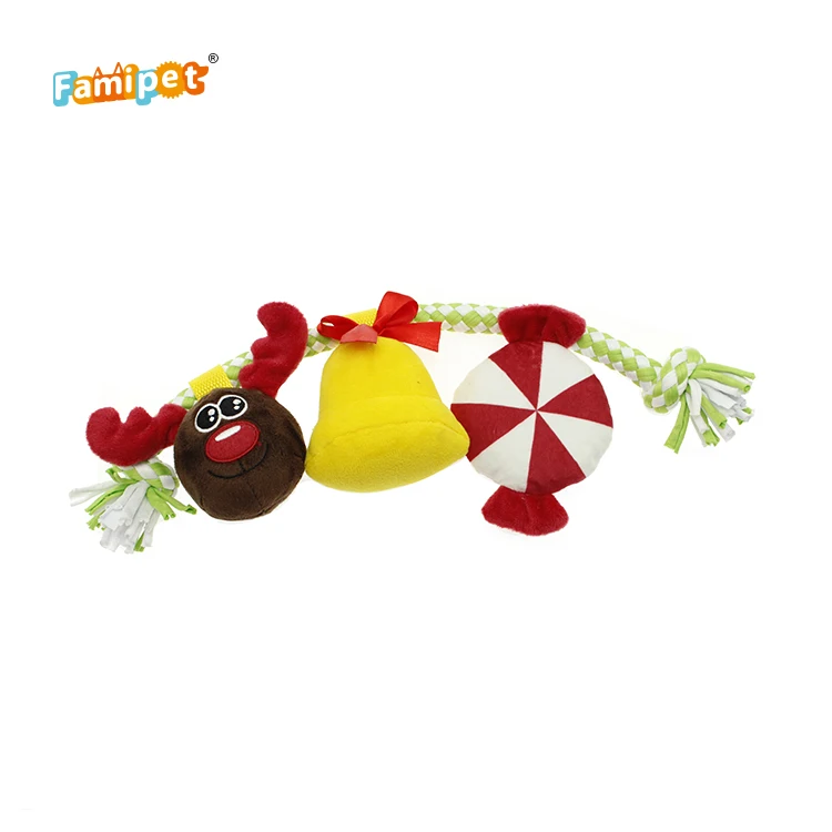  Christmas Design Customized Supply Innovational Plush With Squeaky Pet Dog