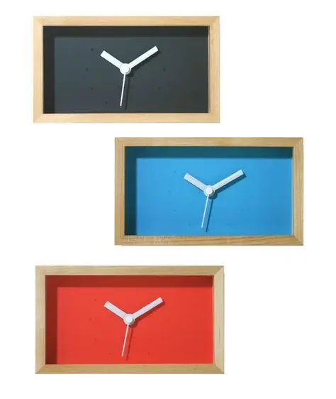 Wooden House Shape Block box clock Table Desk wall clock