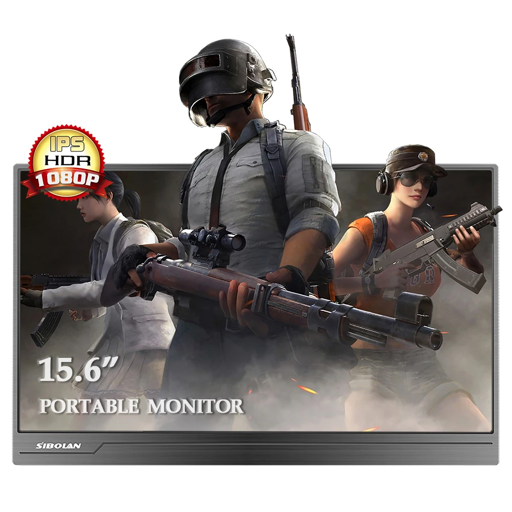 Sibolan 15.6 inch portable monitor type-c input 1080P IPS HDR  for PS4 Smartphone PC M&ac computer monitor gamer