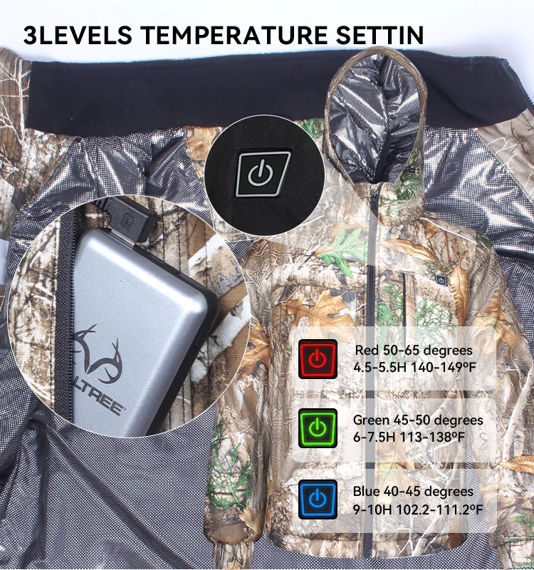 Unisex Winter Heated Jacket for Outdoor Sports Battery Operated Coat with Zipper Closure Keeps Warm Clothes