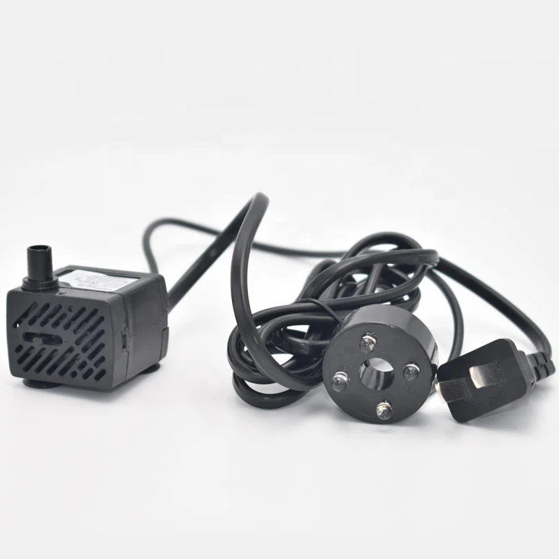 3W Pump with 4 LED Lights Mini Submersible Aquarium Pump for Fountain Rockery, 110V/220V, 50/60HZ, CN/EU/US/AU in Stock