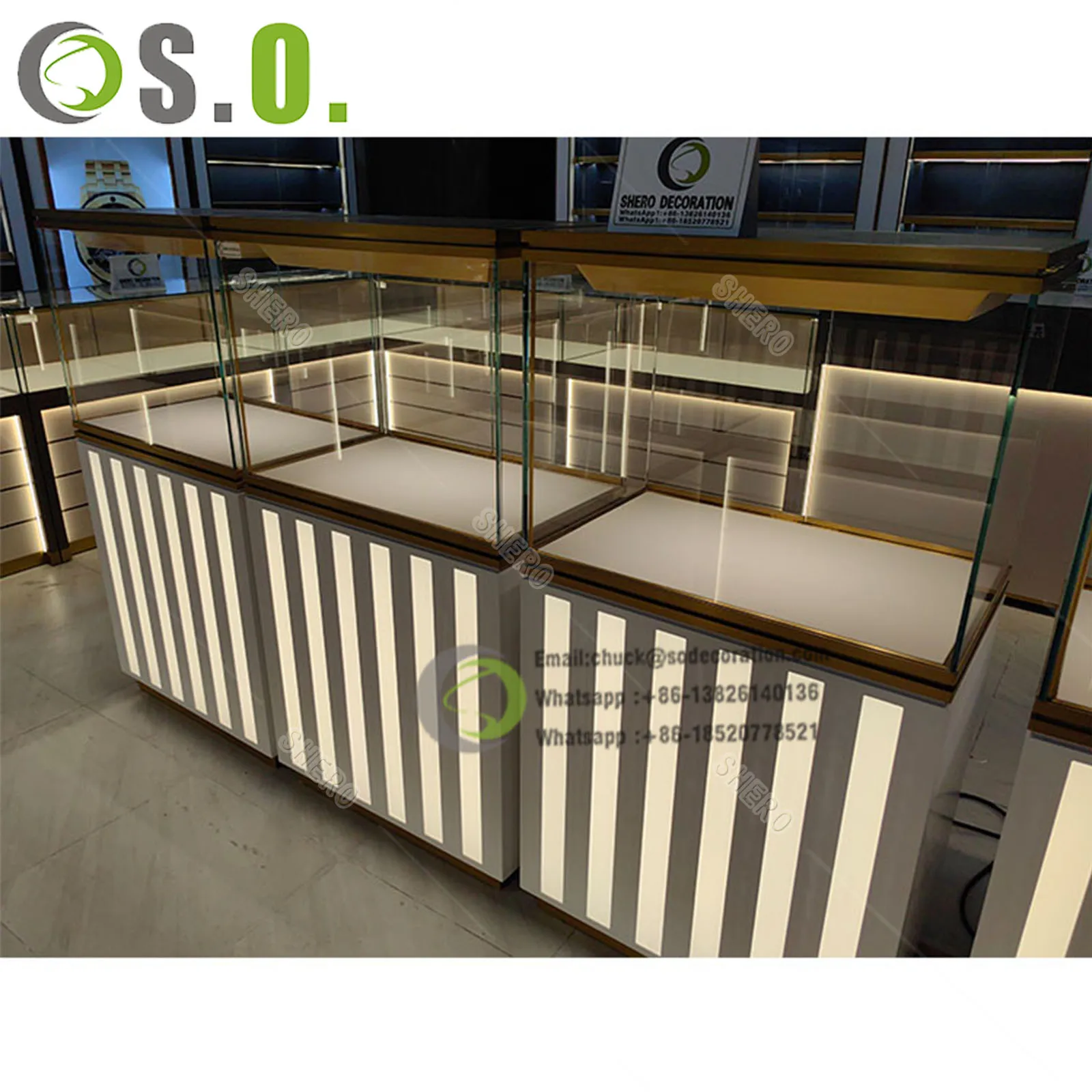 Роскошный дизайн ювелирных изделий со светодиодной подсветкой ювелирные изделия Витрина стенд