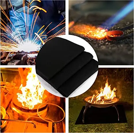 High Temp 1800F Carbon Felt Welding Blanket Fire Retardant Protective Resistant Insulation Pad for Glass Blowing Camp Wood Stove