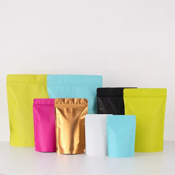 Manufacturer Direct Sales Plastic Ziplock Stand up Pouch 100g 250g 500g Food Grade Packaging Food Mylar Bags in Stock