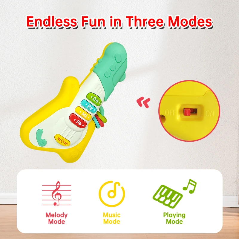 Musical Toddler Guitar Portable Educational Baby Instrument Handheld Musical Electronic Toy