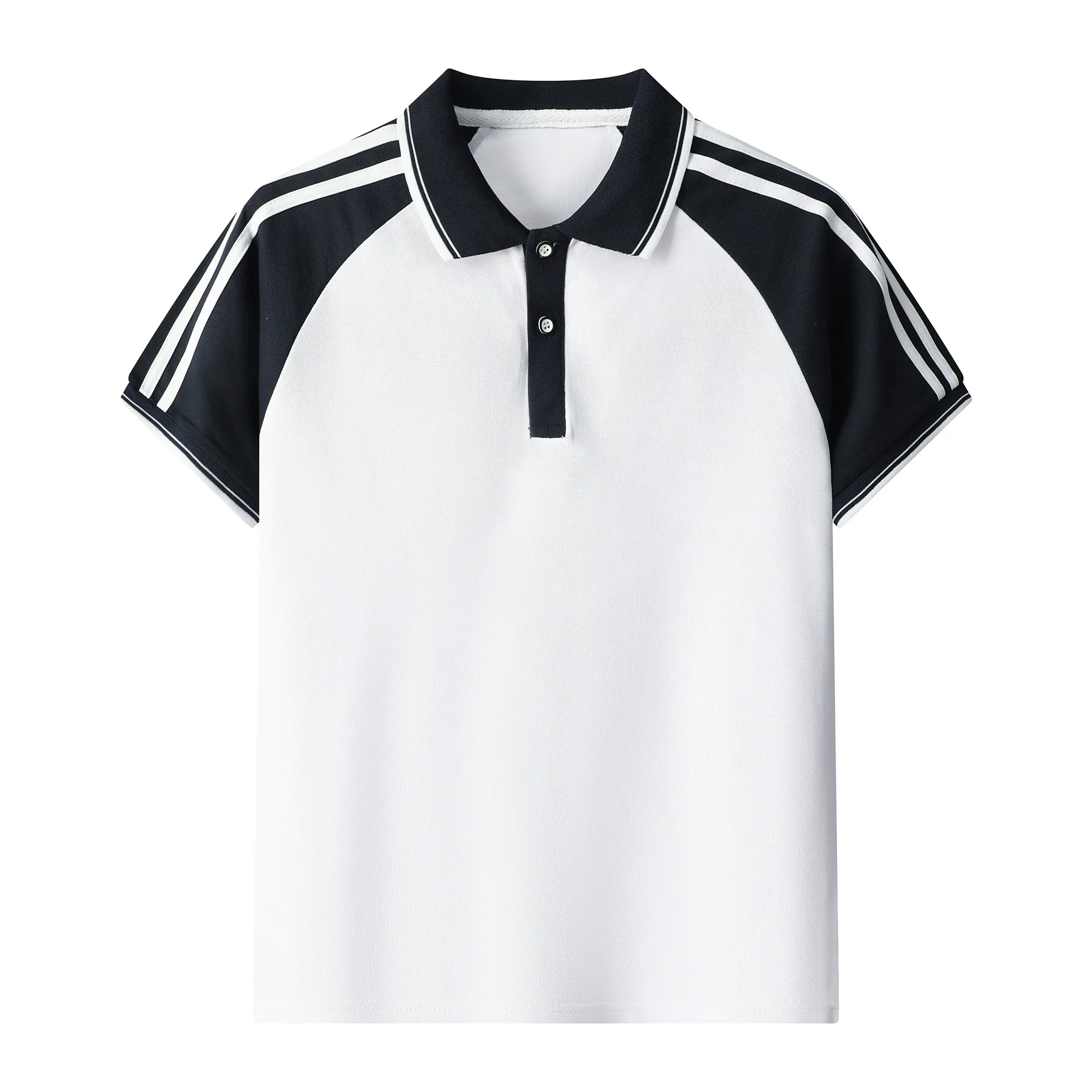 Wholesale high school uniform boys girls teen kids formal striped patchwork polo shirt