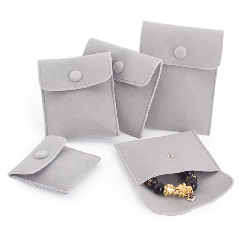 Wholesale Logo Custom Printed Suede Bracelet Necklace Jewellery packing Jewelry Pouch Bag