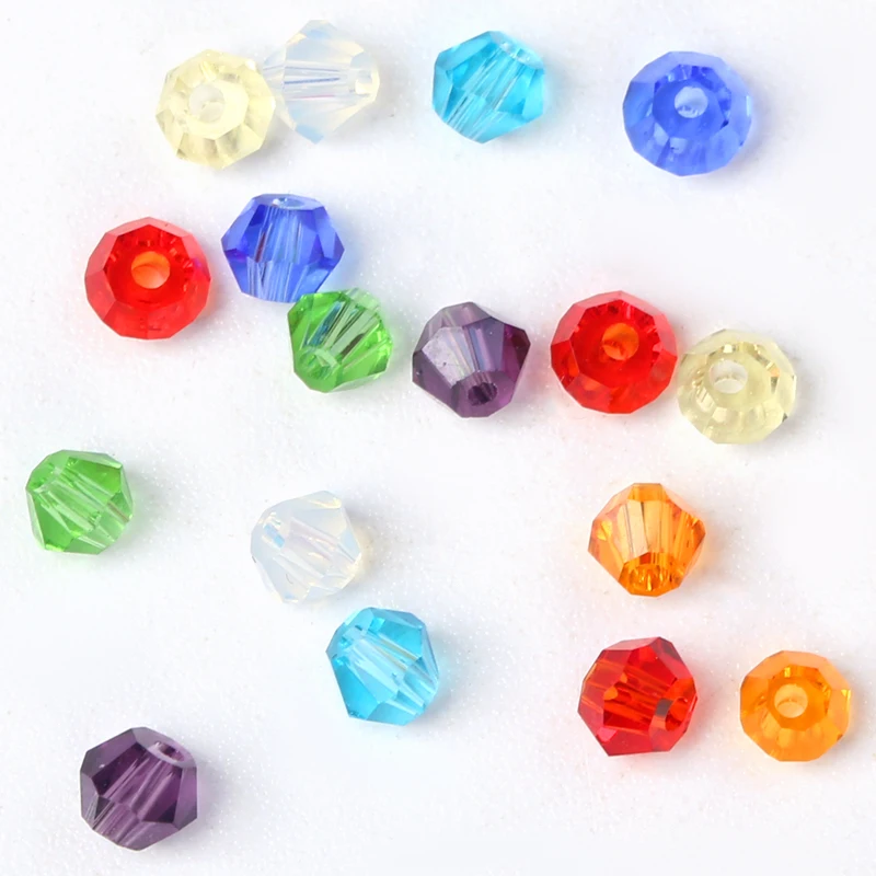 Wholesale cheap loose glass beads color transparent pointed beads crystal beads used in jewelry and clothing making