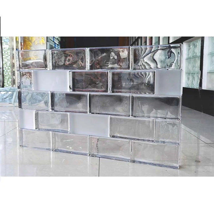 Strip Hot Melt Glass Brick Clear & Colored & Frosted Decorative Glass Bricks Blocks Fire Rated Hanging Solid Crystal Glass Brick