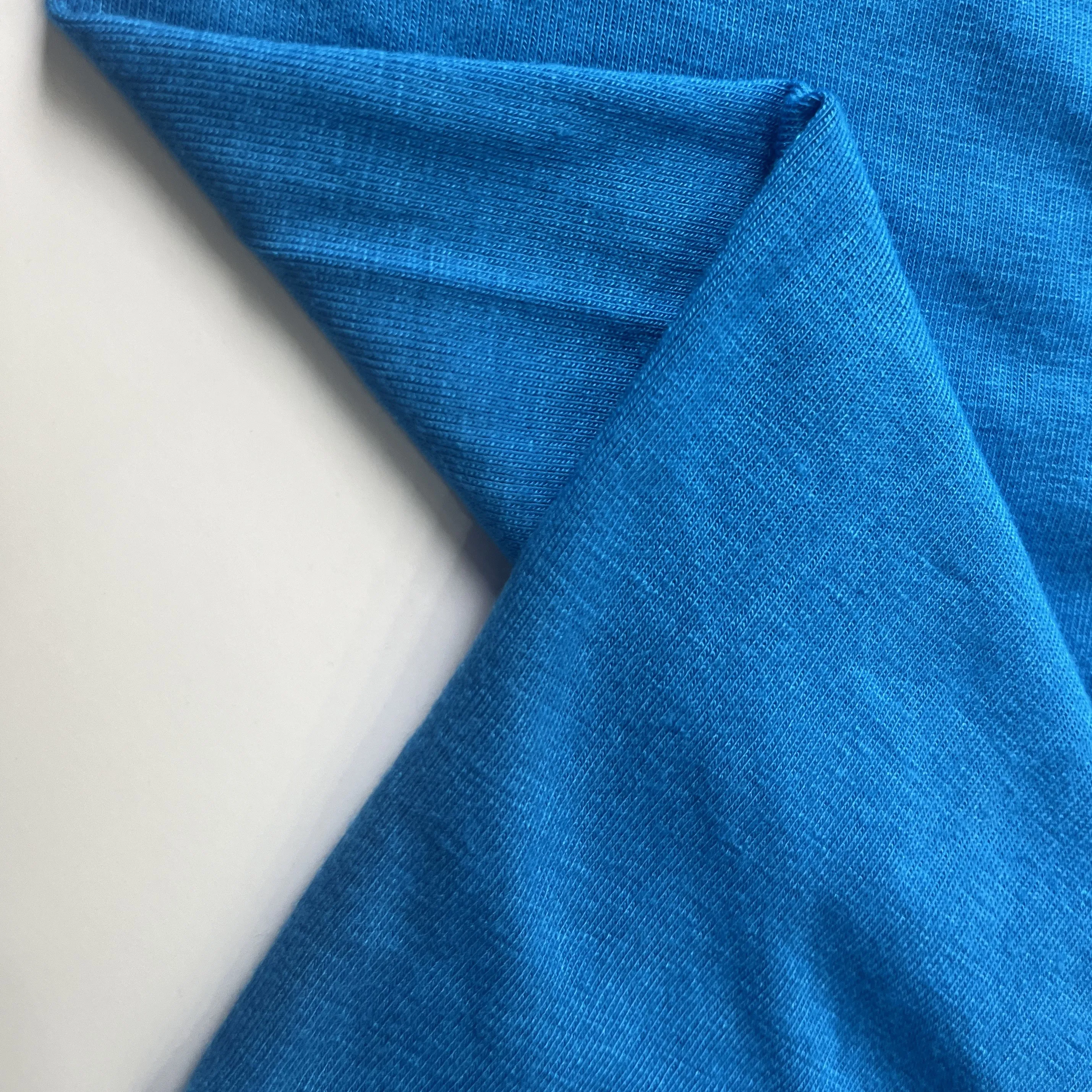 Высокоэластичная трикотажная ткань из вискозы однотонная окрашенная 95% вискоза 5% стрейч-кольцо 30S вязаная