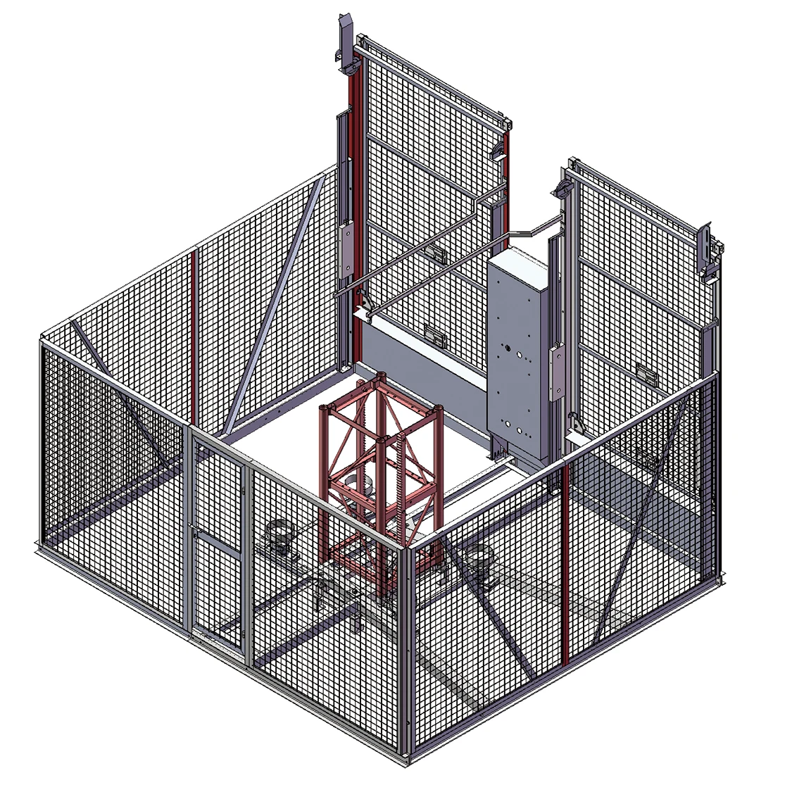 GJJ New Condition Twin Cage Electric Construction Elevator Steel Material Passenger Motor Core Engine with Gearbox Gear Hotels