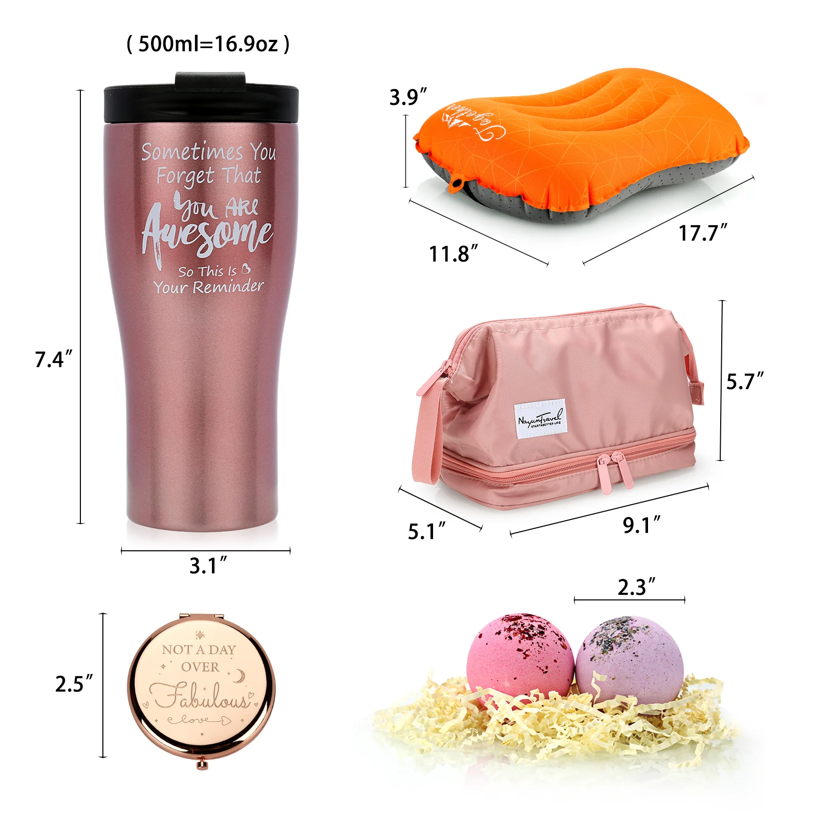 Creative Thermos Set - Birthday Gifts Box for Women Friends - Unique Thank You Gift Basket for Her - Inspirational Care Package
