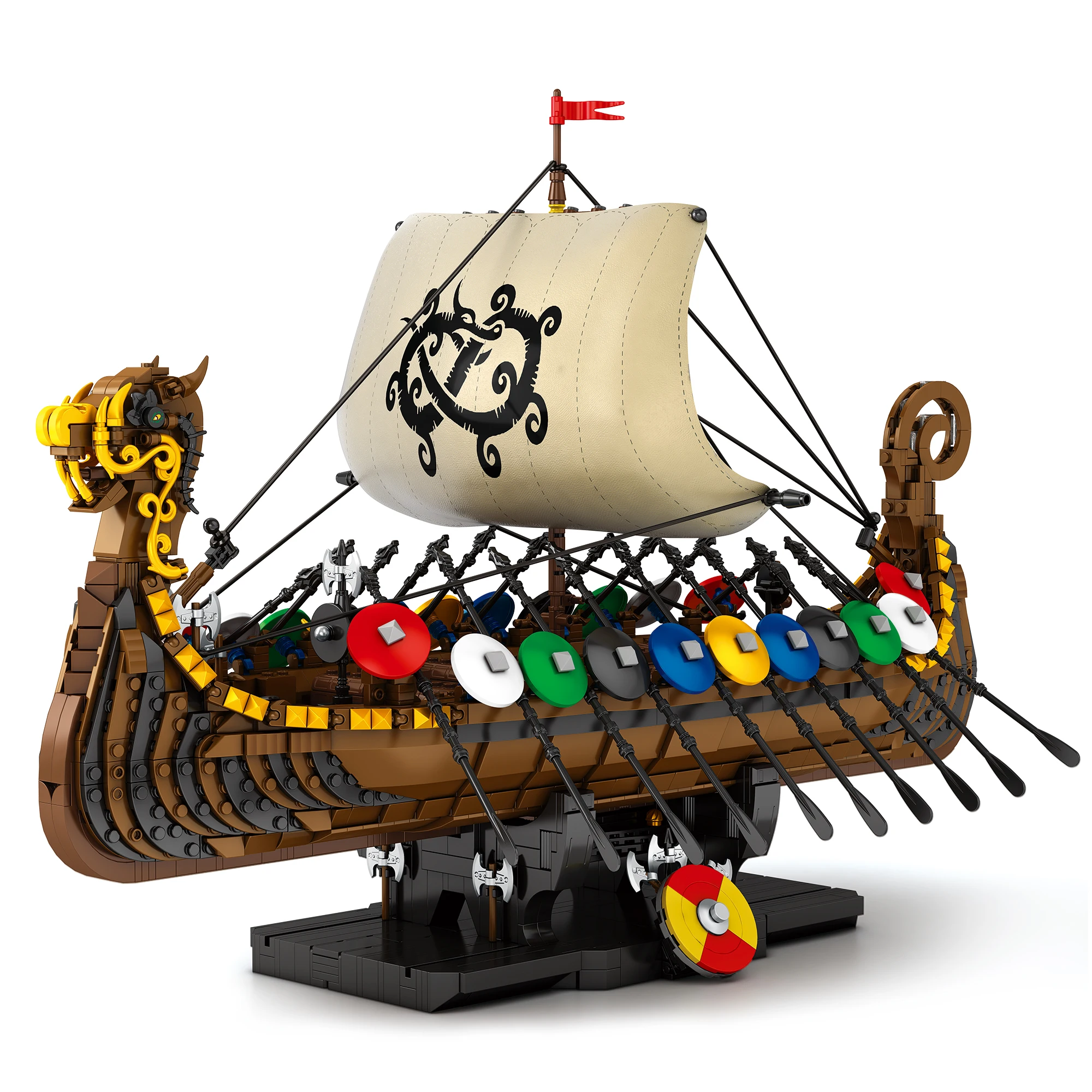 Новый Reobrix 66101 Viking warship puzzle сборный конструктор Модель Детские игрушки Настольный орнамент подарок для мальчиков